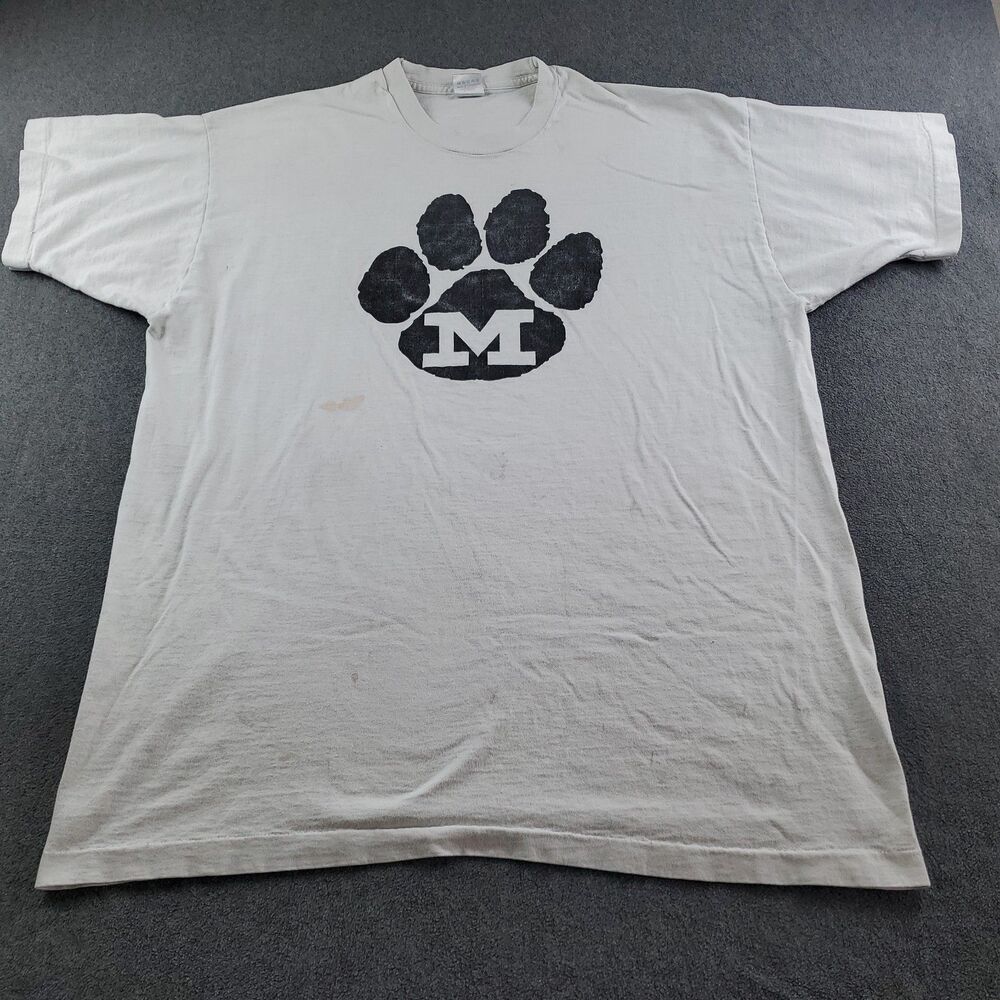 Vintage Missouri Tigers T Shirt  Single Stitch White Made In USA Mens 2XL